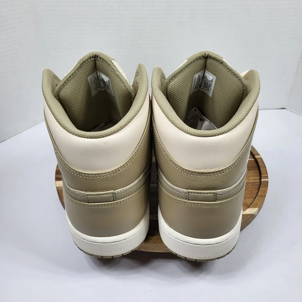 Nike Jordan Men's Air Jordan 1 Mid Legend Brown Khaki Phantom Sneakers Size 14